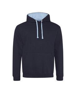 AWDis JHA003 - JUST HOODS by Adult Varsity Contrast Hood French Navy / Sky Blue
