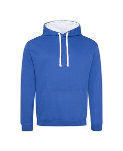 AWDis JHA003 - JUST HOODS by Adult Varsity Contrast Hood Royal Blue / Arctic White