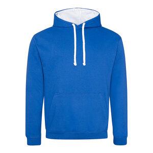 All We Do JHA003 - JUST HOODS ADULT CONTRAST HOODIE Royal Blue / Arctic White