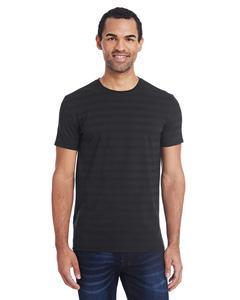 Threadfast 152A - Men's Invisible Stripe Short-Sleeve T-Shirt Black Invisible Stripe
