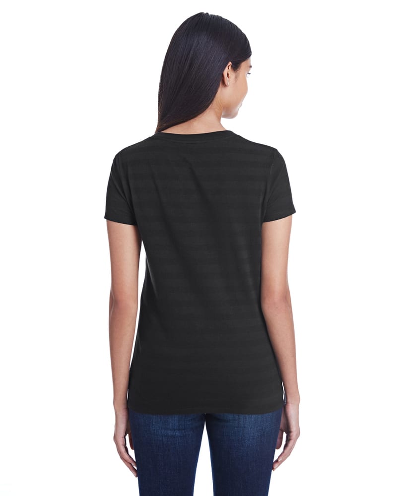 Threadfast 252RV - Ladies Invisible Stripe V-Neck T-Shirt