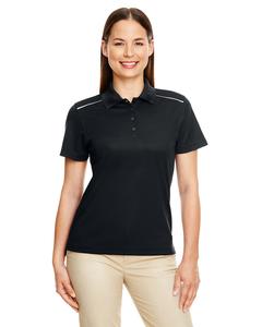 Core 365 78181R - Ladies Radiant Performance Piqué Polo with Reflective Piping Black