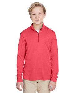 Team 365 TT31HY - Youth Zone Sonic Heather Performance Quarter-Zip Sp Red Heather