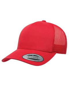 Yupoong 6506 - Adult 5-Panel Retro Trucker Cap Red