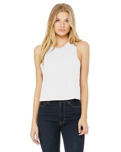 Bella+Canvas 6682 - Ladies Racerback Cropped Tank Solid White Blend