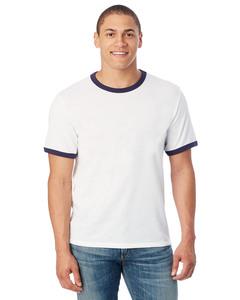 Alternative Apparel 5103BP - Unisex Vintage Jersey Keeper Ringer T-Shirt White/Navy