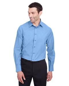 Devon & Jones DG562 - Men's Crown  Collection Stretch Pinpoint Chambray Shirt Bleu Francais
