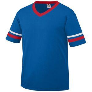 Augusta Sportswear 360 - V-Neck Jersey with Striped Sleeves Royal/Red/White
