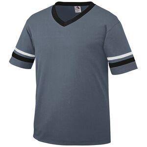 Augusta Sportswear 360 - V-Neck Jersey with Striped Sleeves Graphite/Black/White