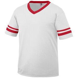 Augusta Sportswear 360 - V-Neck Jersey with Striped Sleeves White/Red