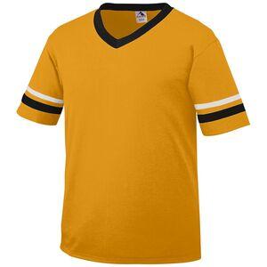 Augusta Sportswear 360 - V-Neck Jersey with Striped Sleeves Gold/Black/White