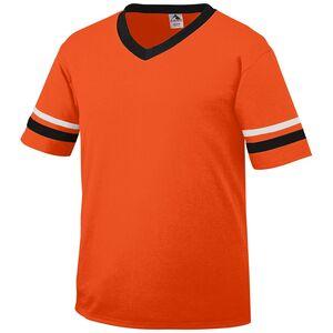 Augusta Sportswear 360 - V-Neck Jersey with Striped Sleeves Orange/Black/White