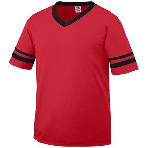 Augusta Sportswear 360 - V-Neck Jersey with Striped Sleeves Red/Black