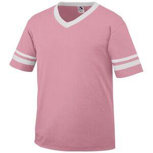Augusta Sportswear 360 - V-Neck Jersey with Striped Sleeves Pink/White