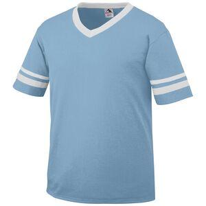 Augusta Sportswear 360 - V-Neck Jersey with Striped Sleeves Light Blue/White