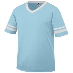 Augusta Sportswear 360 - V-Neck Jersey with Striped Sleeves Aqua/White