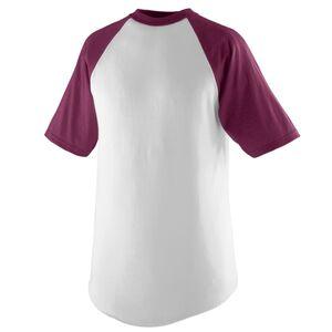 Augusta Sportswear 423 - Remera jersey de béisbol de manga corta White/Maroon
