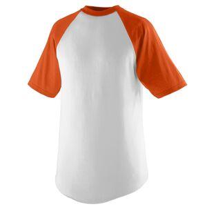 Augusta Sportswear 423 - Short Sleeve Baseball Jersey White/Orange