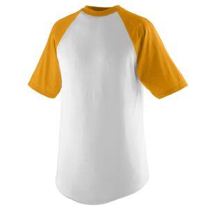 Augusta Sportswear 423 - Remera jersey de béisbol de manga corta White/Gold