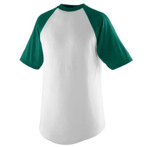Augusta Sportswear 423 - Remera jersey de béisbol de manga corta White/Dark Green