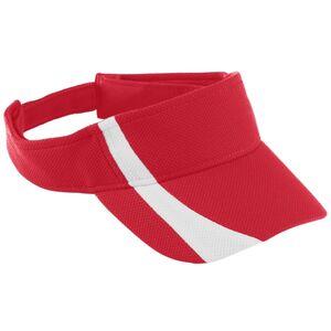 Augusta Sportswear 6260 - Adjustable Wicking Mesh Two Color Visor Red/White