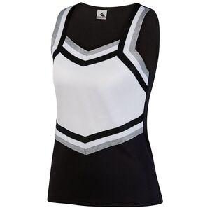 Augusta Sportswear 9140 - Ladies Pike Shell Black/ White/ Metallic Silver