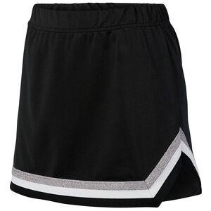 Augusta Sportswear 9146 - Girls Pike Skirt Black/ White/ Metallic Silver