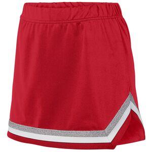 Augusta Sportswear 9146 - Girls Pike Skirt Red/ White/ Metallic Silver