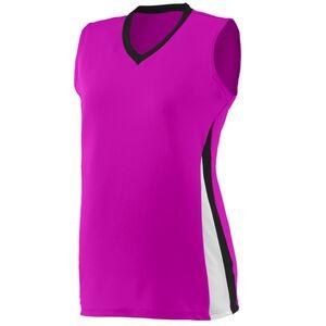 Augusta Sportswear 1355 - Ladies Tornado Jersey Power Pink/ Black/ White