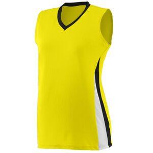 Augusta Sportswear 1355 - Ladies Tornado Jersey Power Yellow/ Black/ White