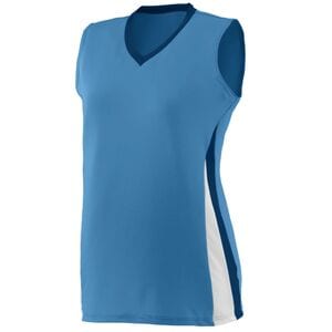 Augusta Sportswear 1355 - Ladies Tornado Jersey Columbia Blue/ Navy/ White