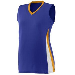 Augusta Sportswear 1355 - Ladies Tornado Jersey Purple/ Gold/ White