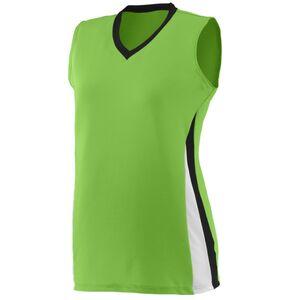 Augusta Sportswear 1355 - Ladies Tornado Jersey Lime/ Black/ White