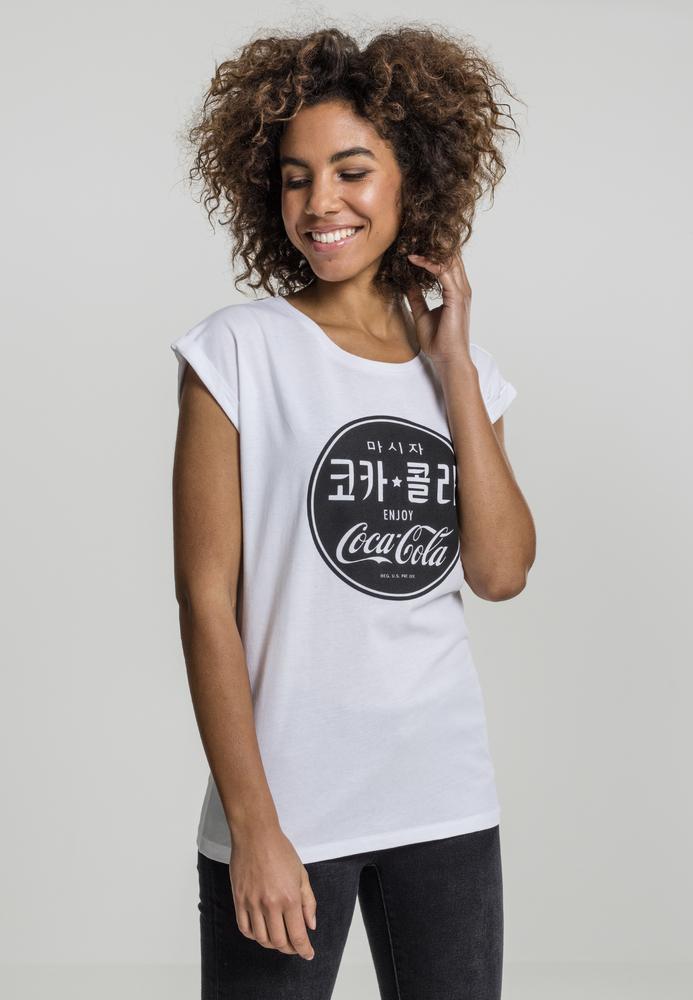 Merchcode MC065 - T-shirt pour dames Coca Cola coréen noir 
