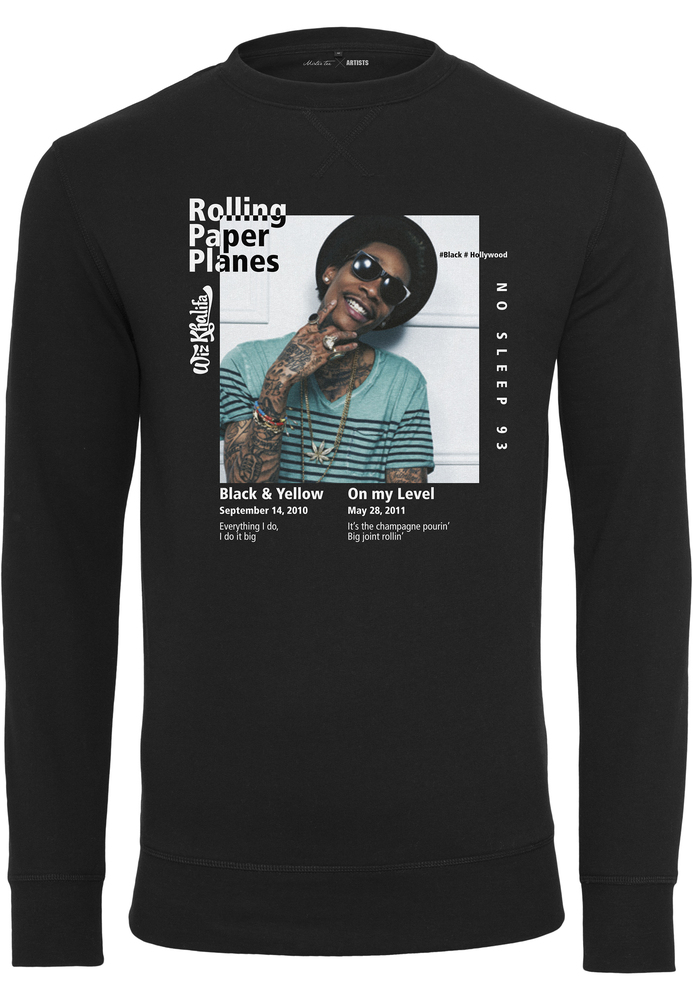 Mister Tee MT317 - Pullover à col rond Wiz Khalifa Rolling Paper Planes 