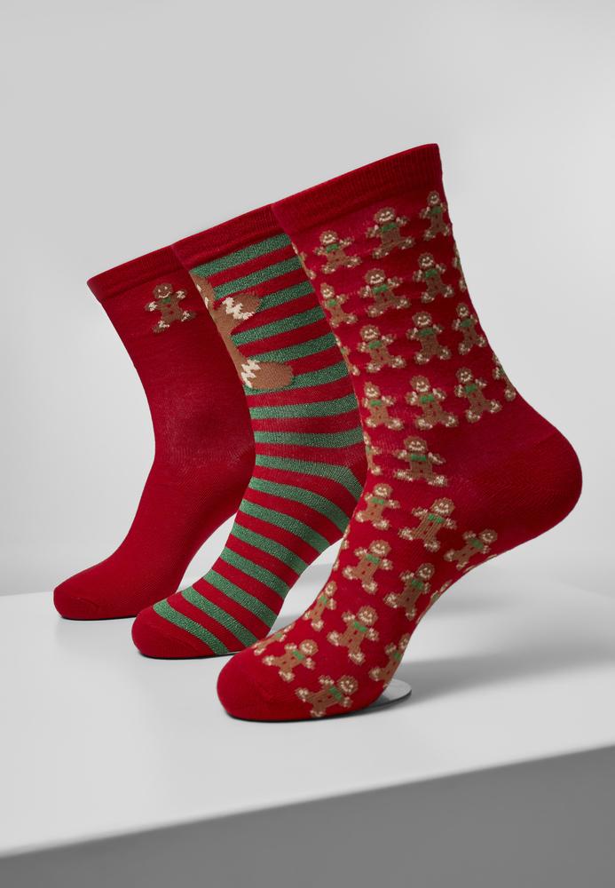 Urban Classics TB3748 - Christmas Gingerbread Lurex Socks 3-Pack