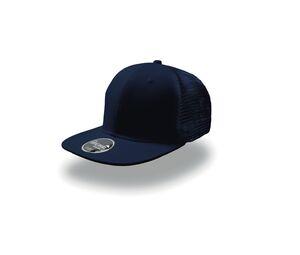 ATLANTIS AT092 - Casquette visière plate style trucker Navy / Navy