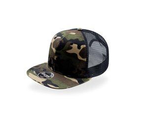 Atlantis AT092 - Cappello per visiera piatto in stile camionista Camouflage / Black