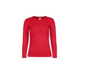 B&C BC06T - Maglietta da donna a maniche lunghe Red