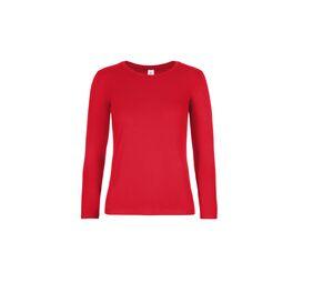 B&C BC08T - Maglietta da donna a maniche lunghe Red