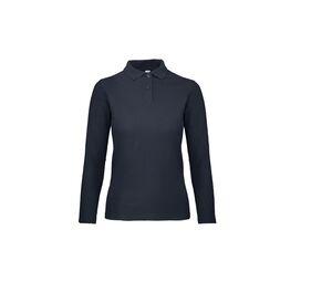 B&C ID1LW - Polo manches longues femme Navy