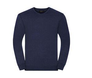 Russell Collection JZ710 - V-Neck Knit Pullover Denim Marl