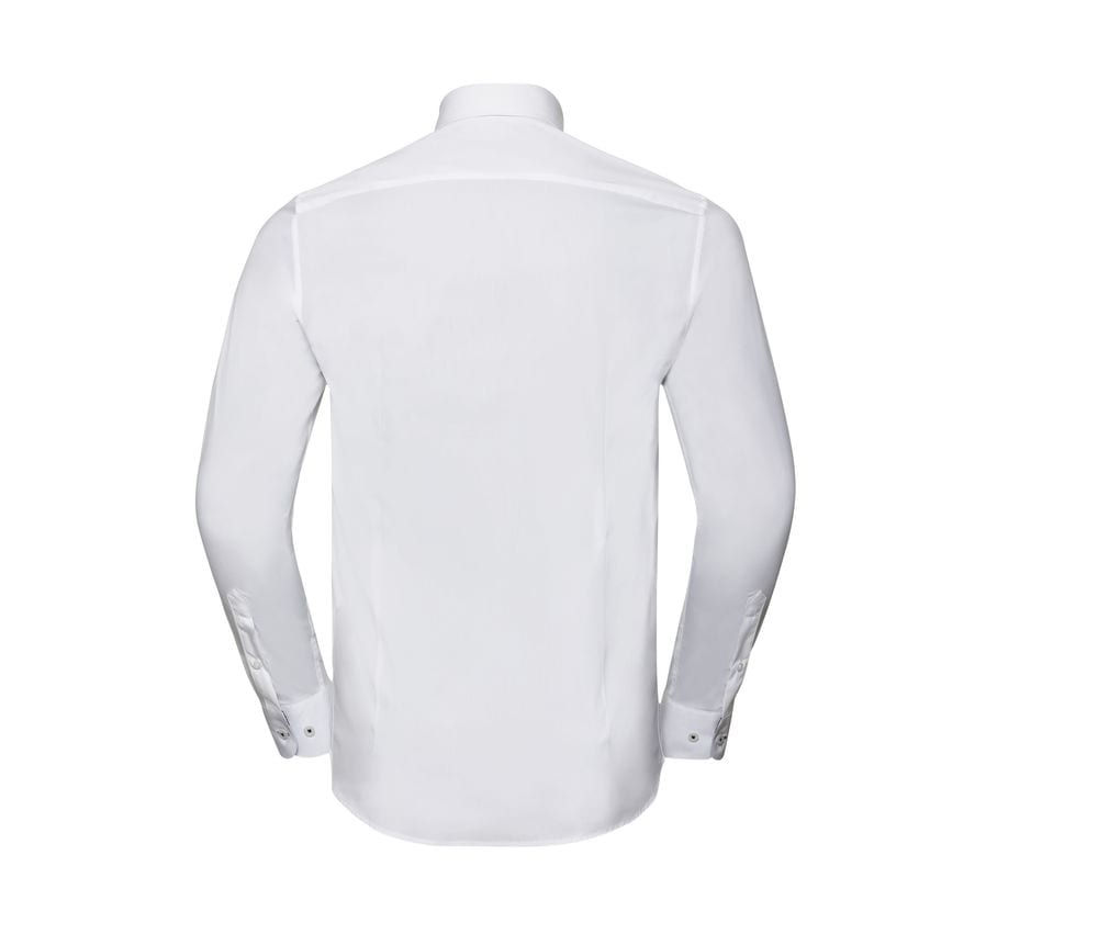 RUSSELL COLLECTION RU966M - MEN'S LONG SLEEVE TAILORED CONTRAST ULTIMATE STRETCH SHIRT