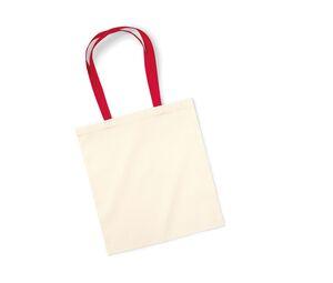 Westford mill W101C - Shopping bag with contrasting handles Natural / Classic Red