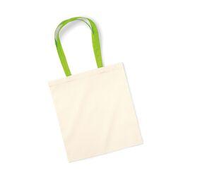 Westford mill W101C - BAG FOR LIFE - CONTRAST HANDLES Natural / Lime Green