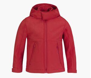 B&C BC651 - Hooded Softshell Jacke für Kinder Red