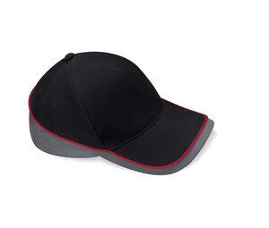 Beechfield BF171 - Teamwear Competition Cap Black / Graphite Grey / Classic Red