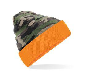 BEECHFIELD BF419 - Bonnet à revers camouflage Jungle Camo / Orange