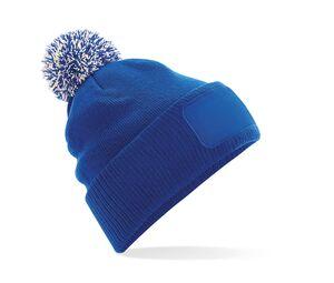 Beechfield BF443 - snowstar® beanie with branding area Bright Royal/ Off White