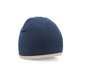 Beechfield BF44C - Two-tone pull on beanie French Navy/ Stone